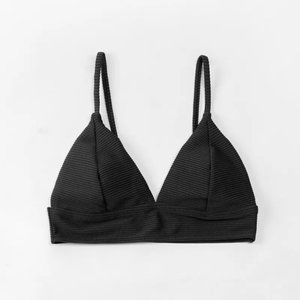 Ribbed Triangle Bikini Top - Cupshe